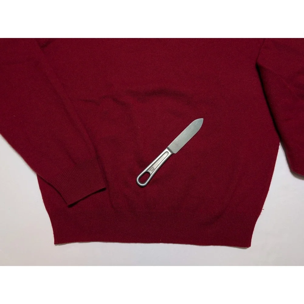JOS A BANK 100% Cashmere Sweater Men's Small S Crewneck Red ~ Flaws